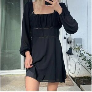 Elegant Black Long Sleeve Dress